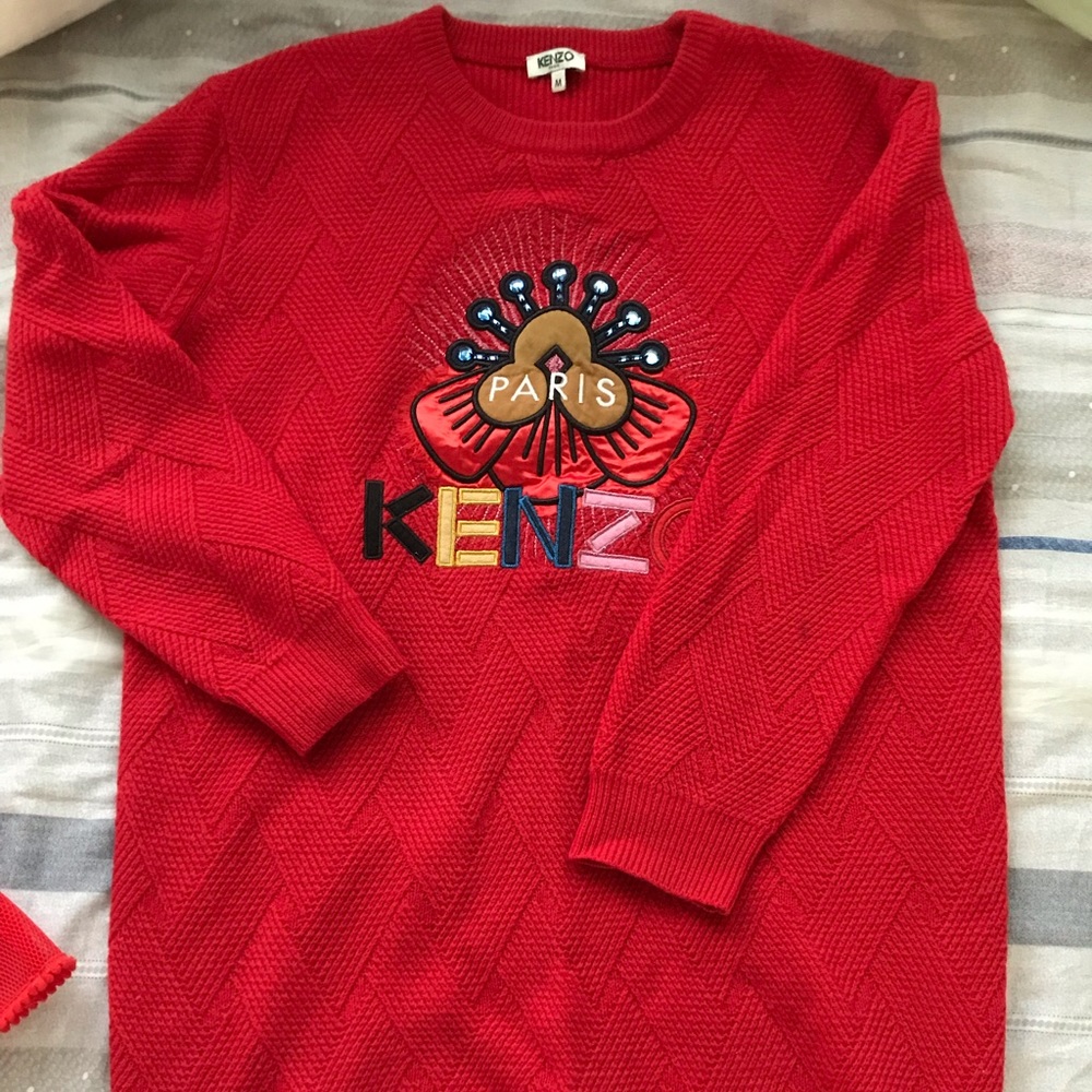 KENZO Embroidered Jumper Dress, like NEW